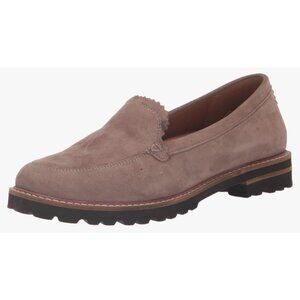 Trotters Loafers Fayth Taupe Stone Suede Scalloped Trim & Rubber Soles Size 10